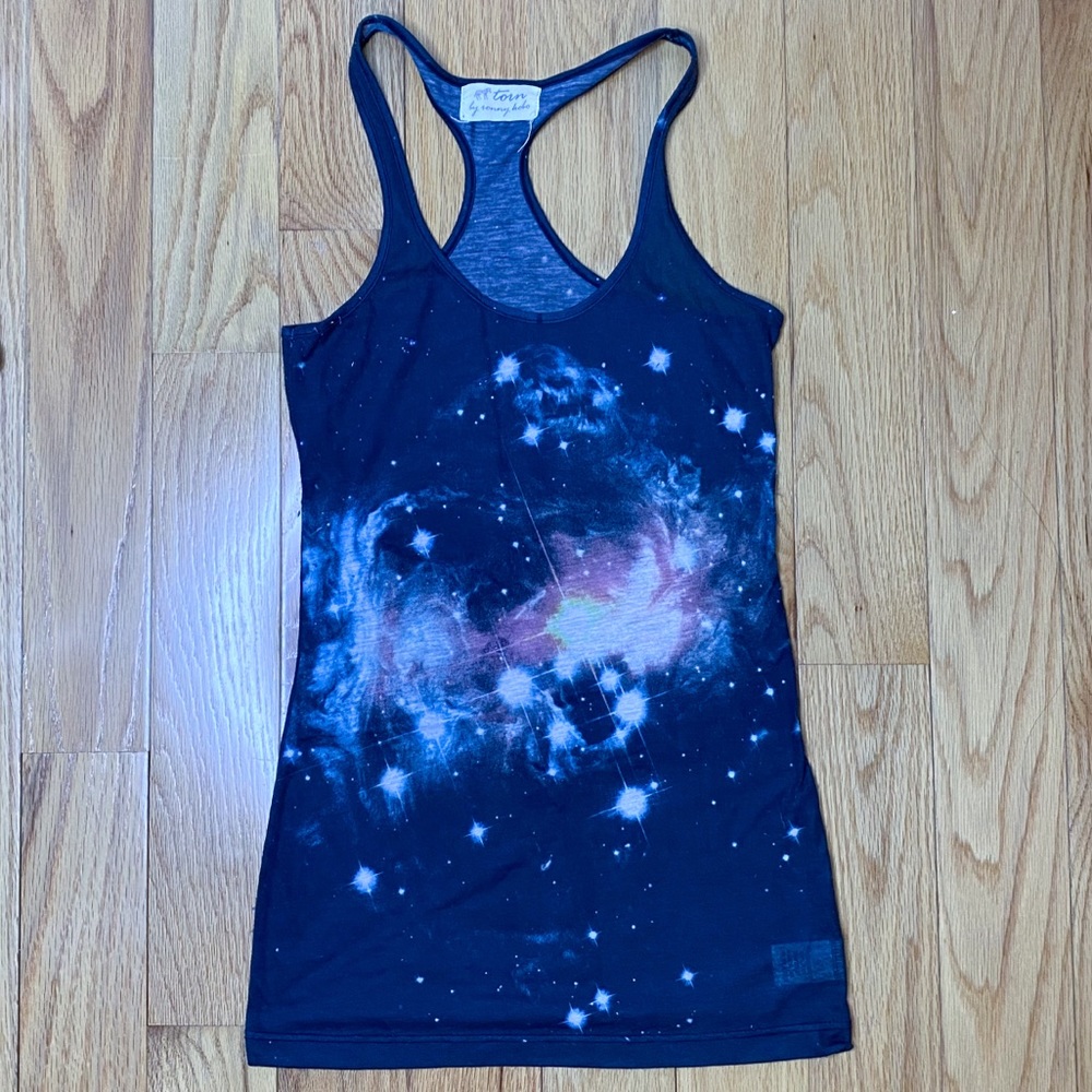 Space print tank top